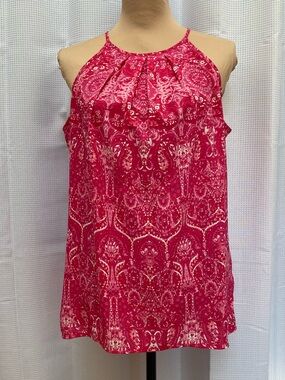 Ladies VIOLET + CLAIRE Halter Top Pink Paisley Size M